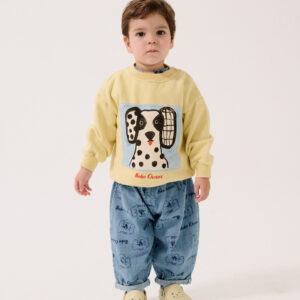 pickles the dog denim pants prussian blue by bobo choses