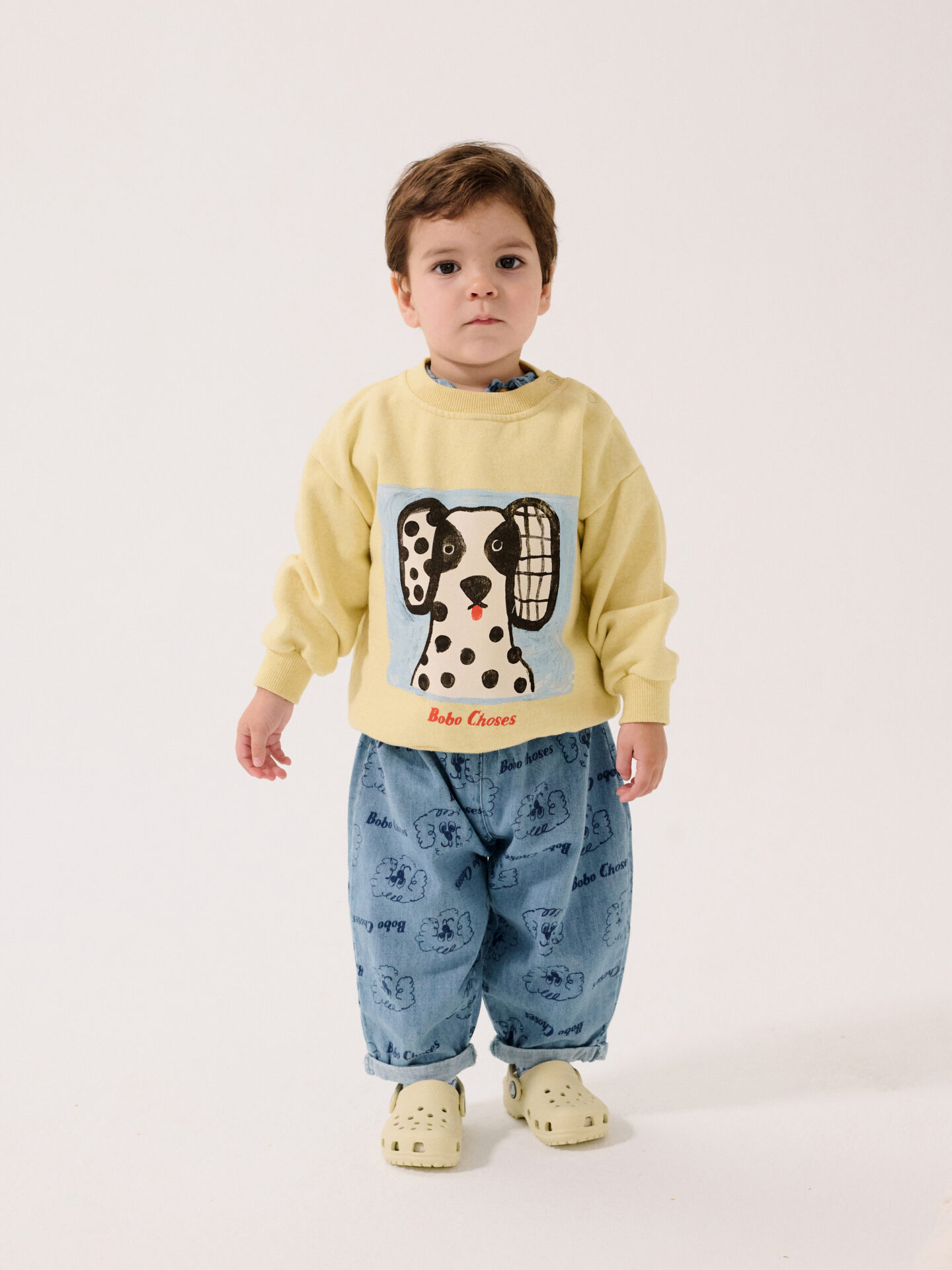 pickles the dog denim pants prussian blue by bobo choses