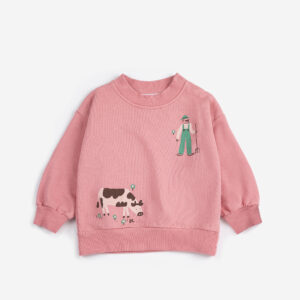 Kids organic cotton sweatshirt by Bobo Choses in pink color