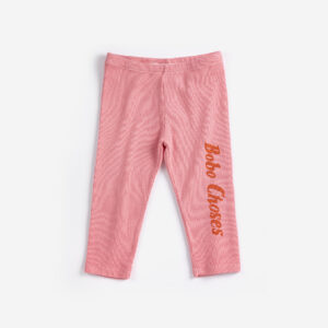 Bobo Choses pink leggings organic cotton slim fit ankle length