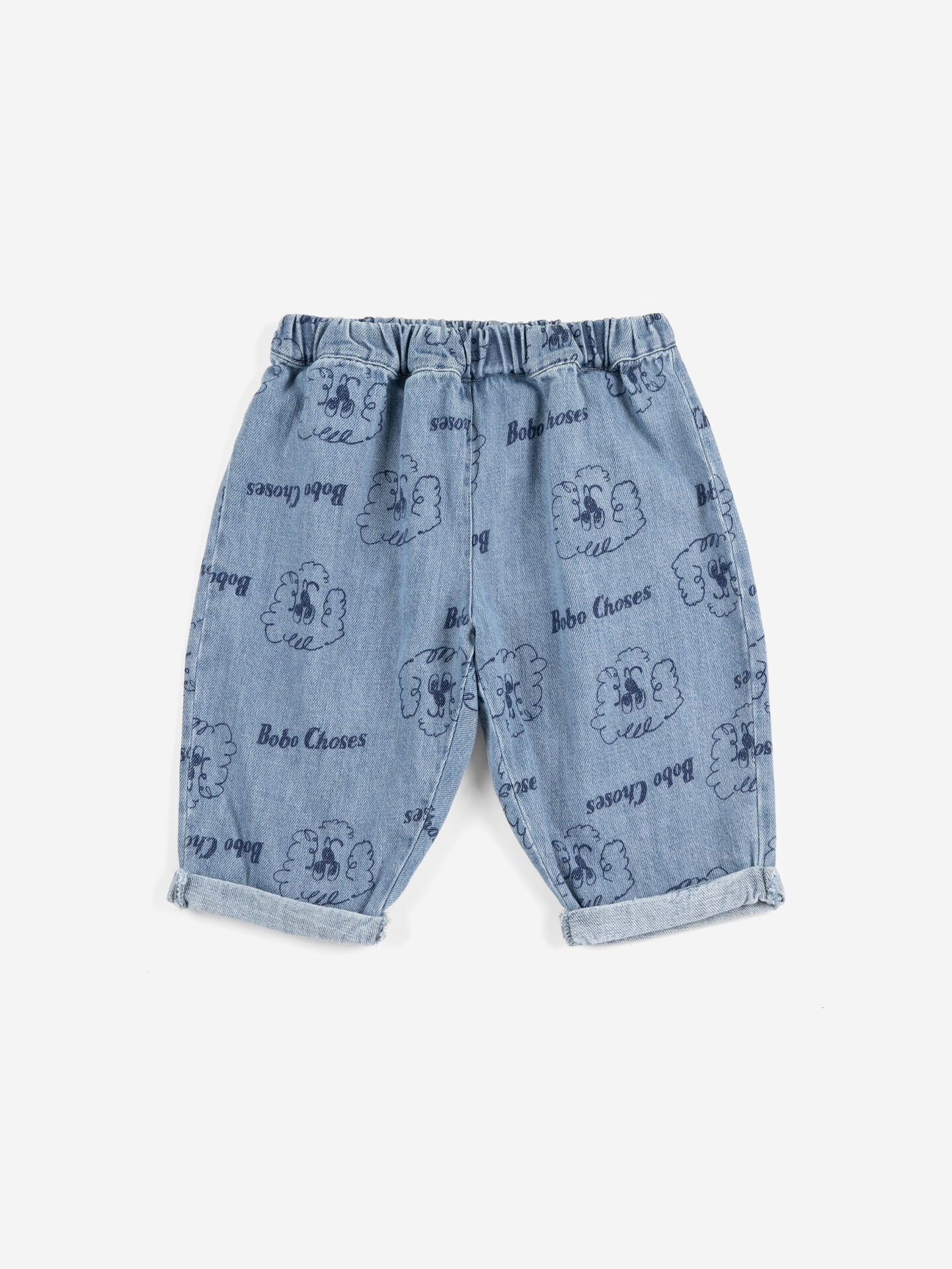 Pickles The Dog Denim Pants, Prussian Blue - Bobo choses - Image 4