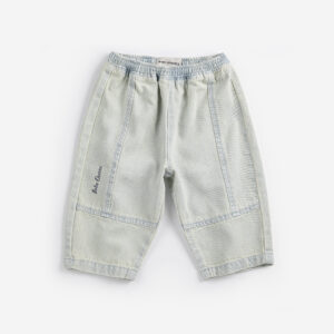 Bobo Choses light blue organic cotton denim pants baggy fit embroidery