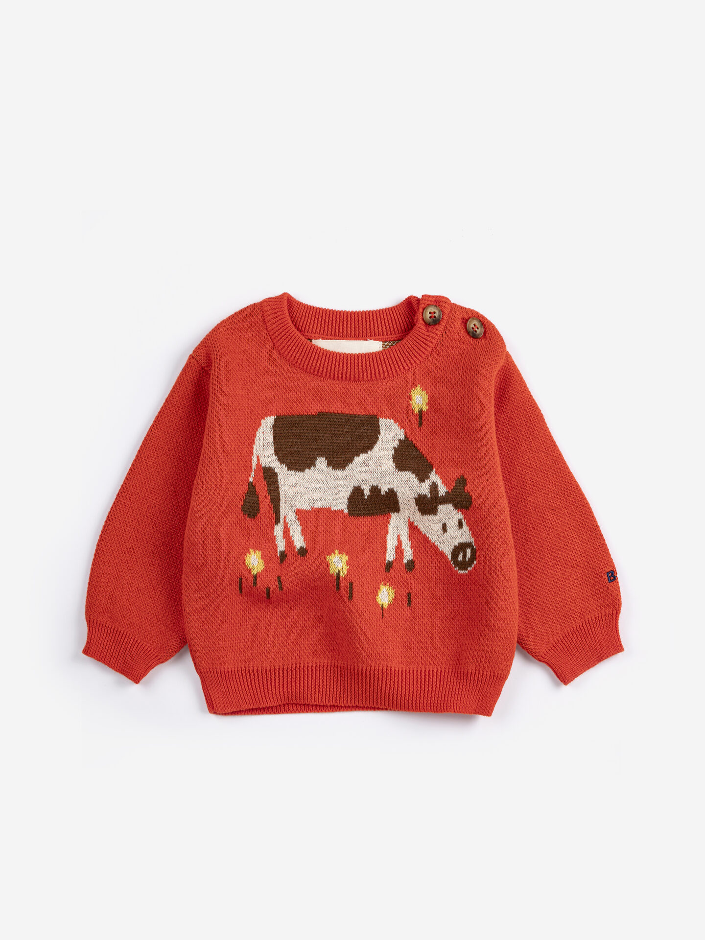 Kids Organic Cotton Jumper – Farm Adventure Red - Bobo Choses - Image 2