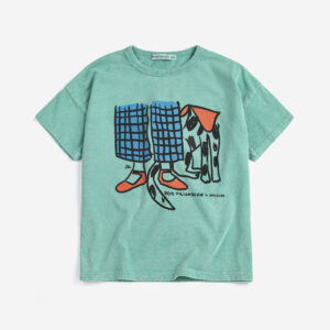 Dog Friendship t-shirt green organic cotton Bobo Choses