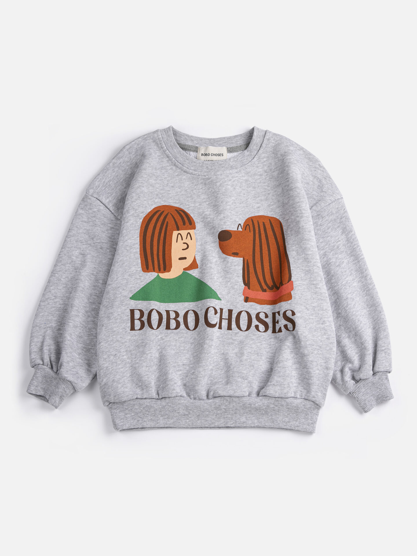 Kids Organic Sweatshirt, Friends In A Pickle, Grey - Bobo Choses - Image 4