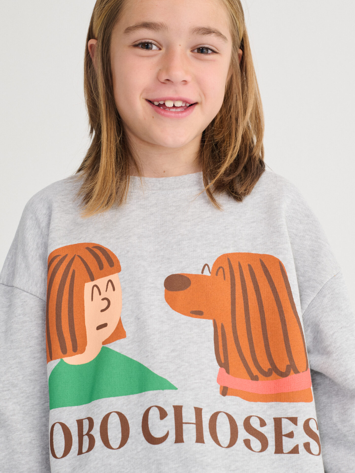 Kids Organic Sweatshirt, Friends In A Pickle, Grey - Bobo Choses - Image 8