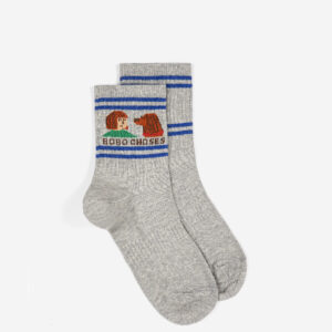 Organic Cotton Kids Socks Friends In A Pickle grey