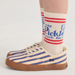 Pickles The Dog long socks in offwhite organic cotton by Bobo Choses