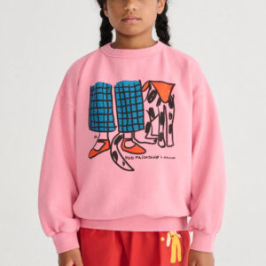 Dog Friendship sweatshirt in pink organic cotton by Bobo Choses
