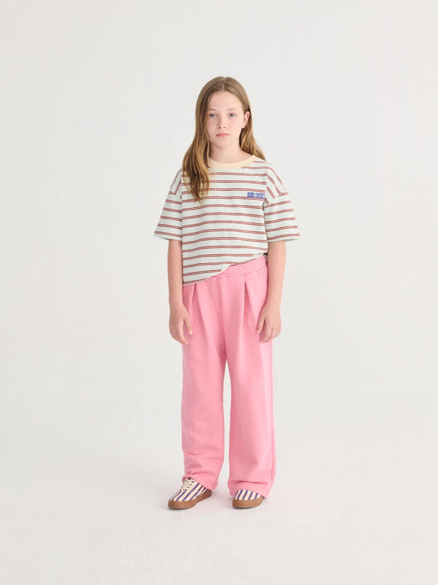 Straight Jogging Pants, Pink with Wide Leg Fit – Bobo choses - Image 3