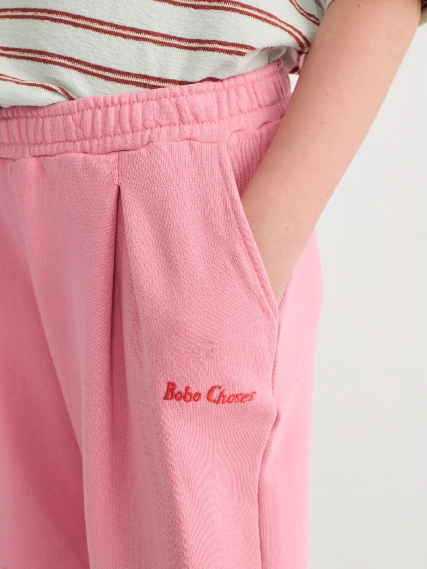 Straight Jogging Pants, Pink with Wide Leg Fit – Bobo choses - Image 6