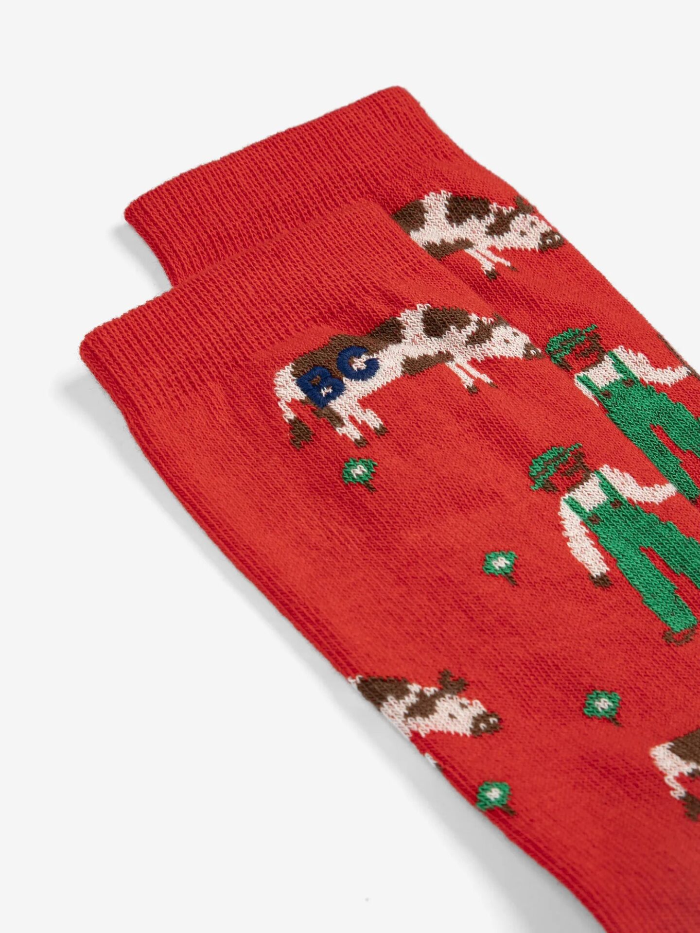 Farm Adventure All Over Long Socks, Red – Bobo Choses - Image 3