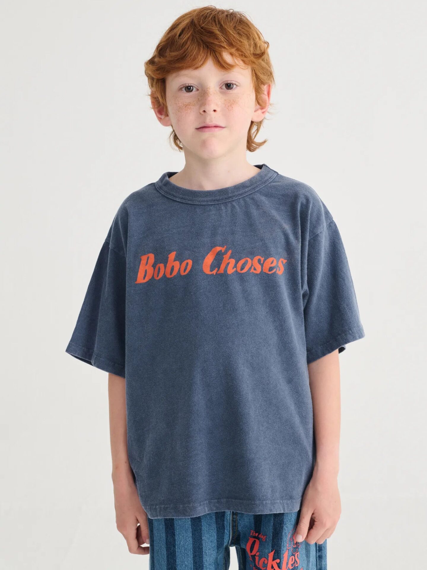 Bobo Choses navy blue organic cotton T-shirt loose fit round neck