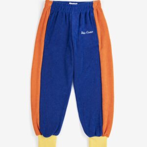 Bobo Choses midnight blue terry cloth color block joggers
