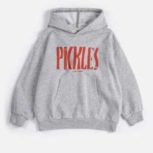 Bobo Choses Spicy Pickles heather grey organic cotton hoodie