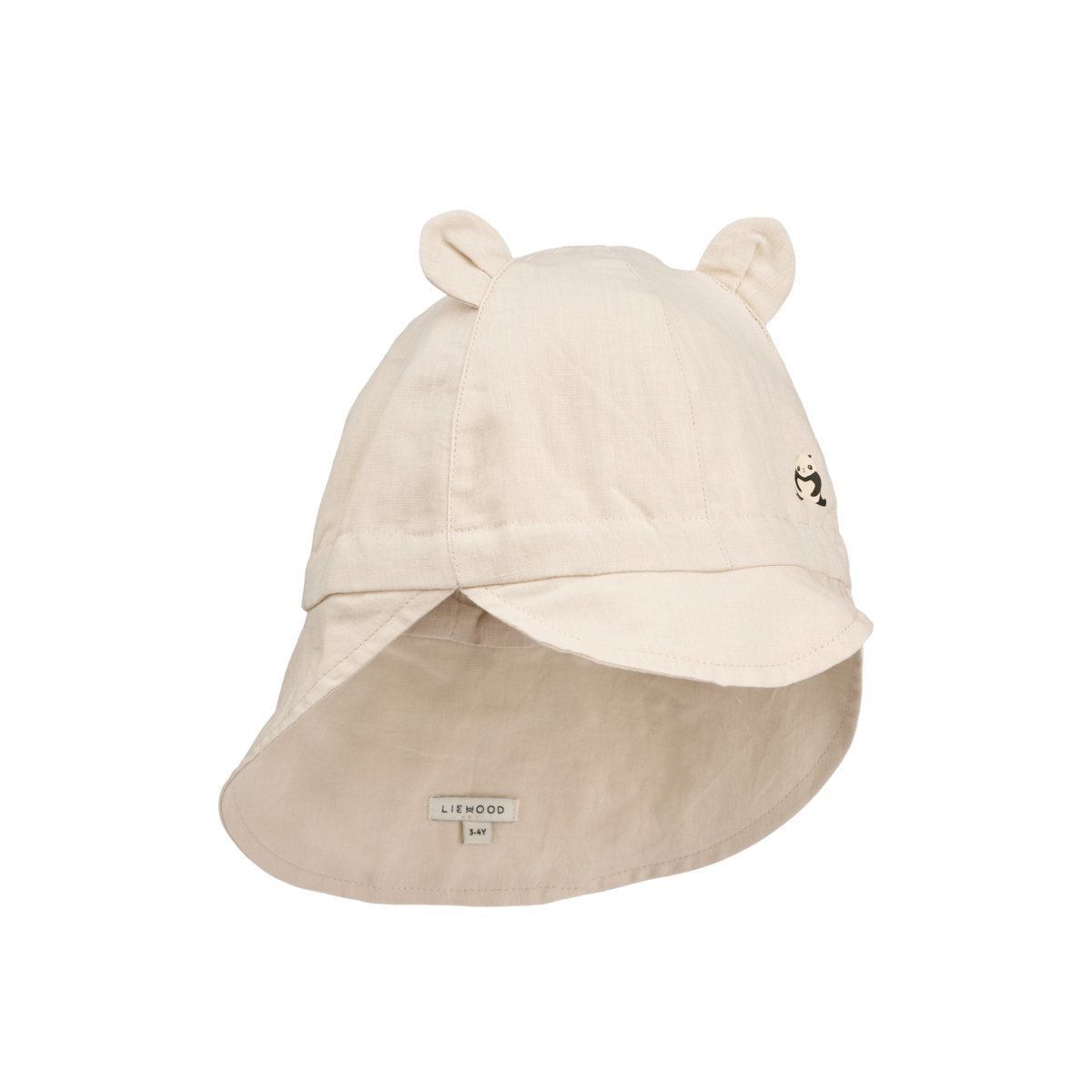 kids organic sun hat Liewood Gorm linen panda sandy