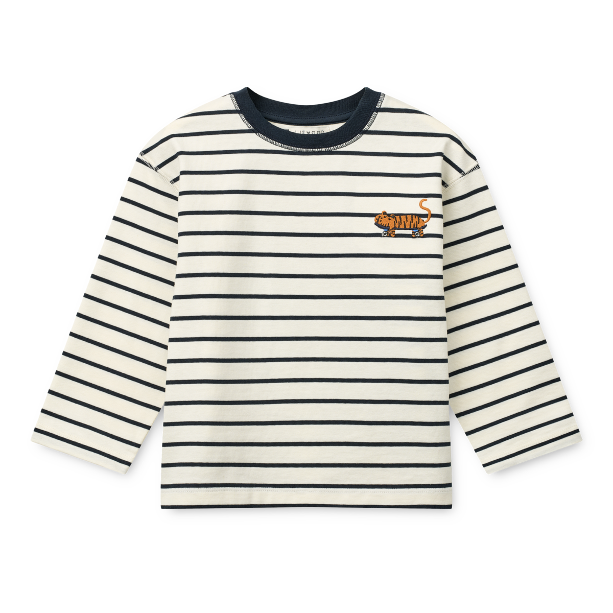 striped long sleeve t-shirt classic navy creme by liewood