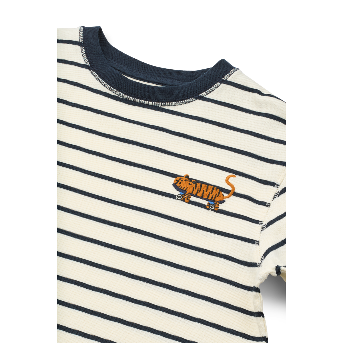Striped Long Sleeve T-shirt, Classic Navy / Creme – Liewood - Image 4