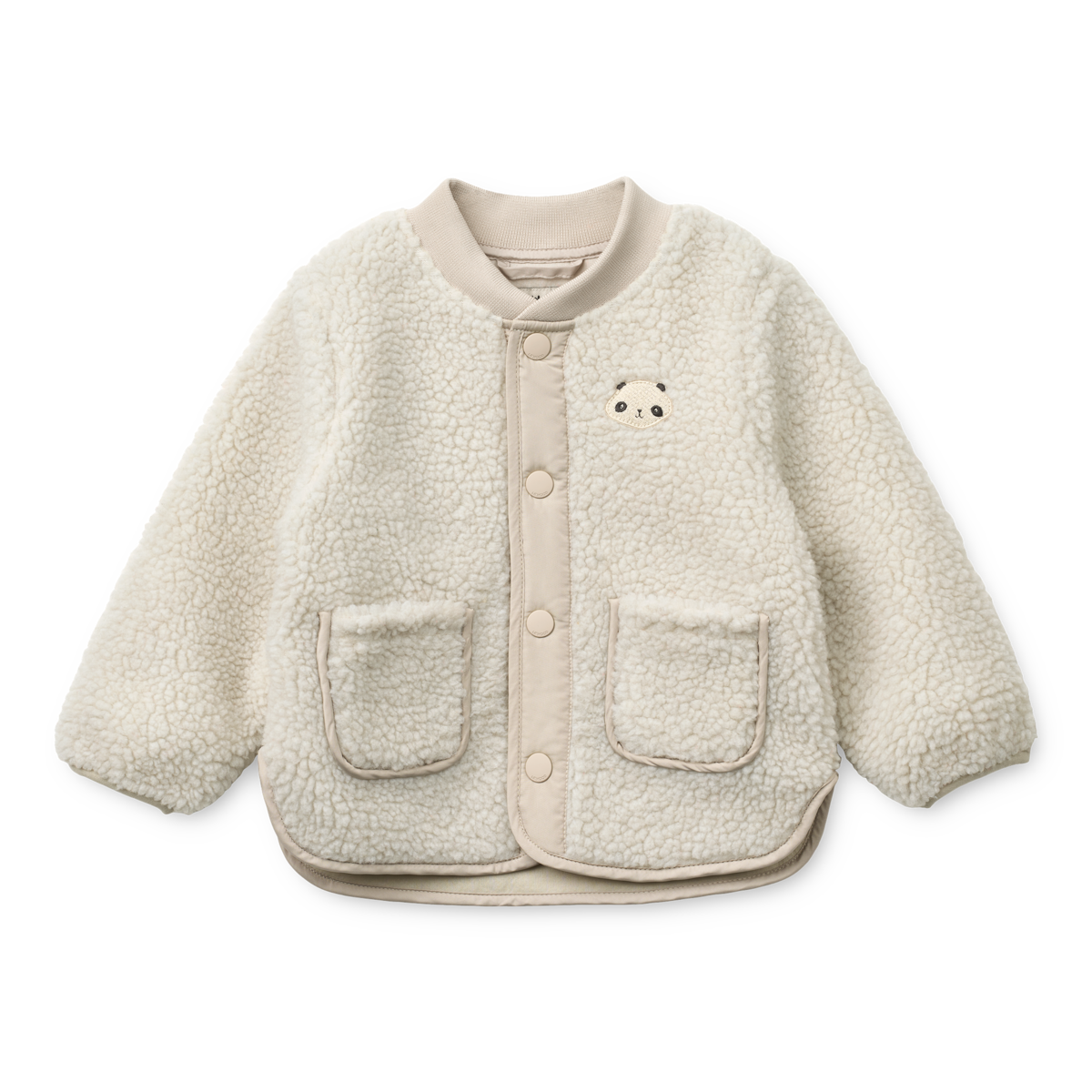 Liewood Lora Pile Jacket Sandy Panda in GRS recycled polyester fleece for kids