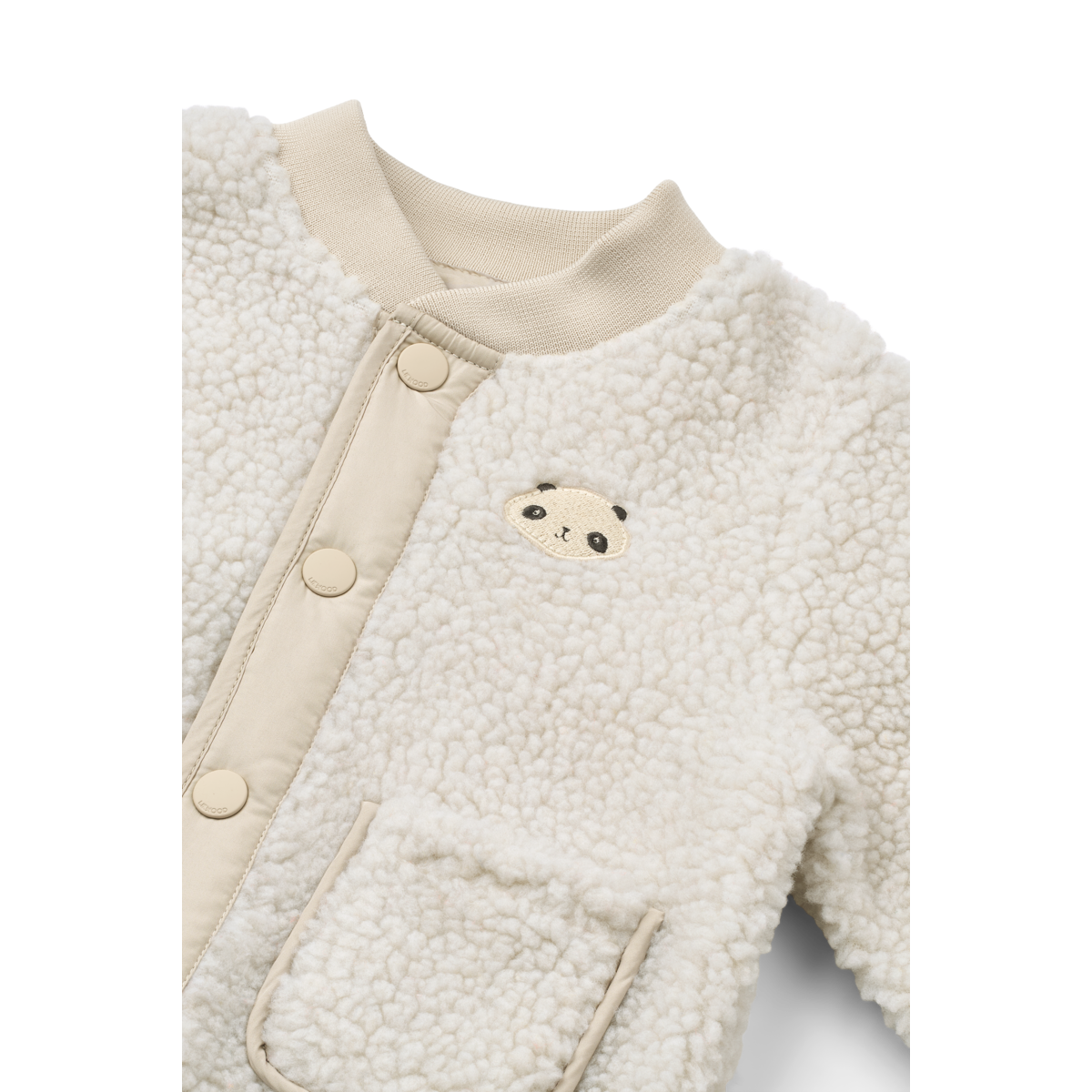 Lora Pile Jacket, Sandy, Panda – Liewood - Image 3