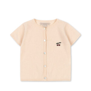 Konges Slojd Basi Wool Cardigan Buttercream Cherry for kids