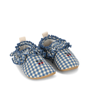 Konges Slojd Fresia Frill swim shoes Harbor Check Cherry Blue UPF 40+
