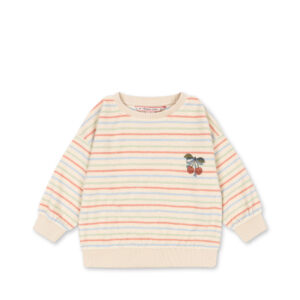 kids organic sweatshirt Konges Sløjd Itty Rib cherry stripe