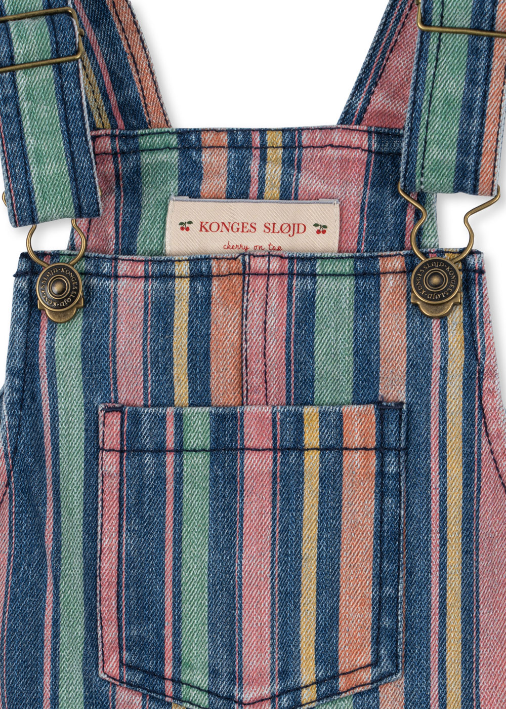 Magot Denim Overalls, Miami Stripe, Multicolor Soft Denim – Konges Slojd - Image 3