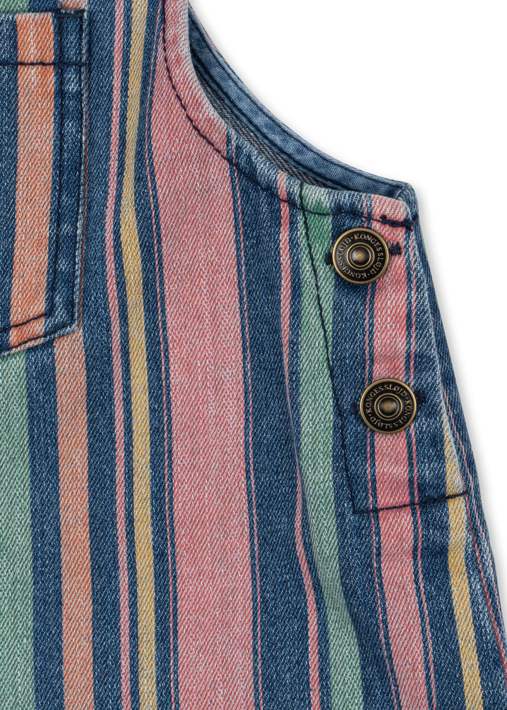 Magot Denim Overalls, Miami Stripe, Multicolor Soft Denim – Konges Slojd - Image 4