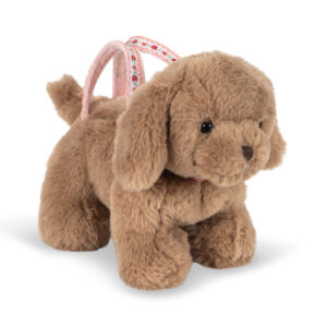 Kids plush puppy bag by Konges Sløjd in brown color