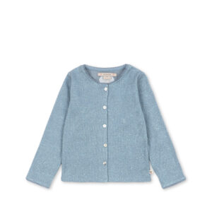 Roli cardigan rib sleet organic cotton blend with subtle lurex shine