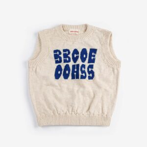 Modern Knitted Vest Offwhite by Bobo Choses cotton kids sweater vest