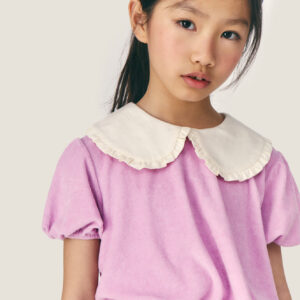 Carina T-Shirt Orchid Mipounet girls cotton terry top