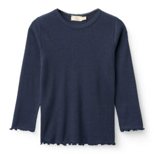 Copenhagen Colors Modal Rib LS Tee Navy ribbed long sleeve top