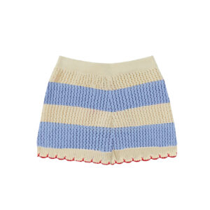 Mipounet Vita Short Ecru Bleu scalloped hem knit
