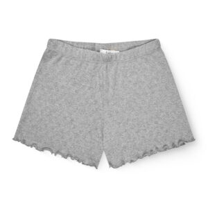 Pointelle Heart Shorts Organic Cotton grey mel with heart pointelle pattern