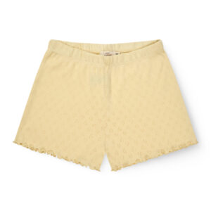 Pointelle Heart Shorts Pale Yellow Copenhagen Colors organic cotton kids shorts