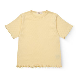 Pointelle Heart T-Shirt Pale Yellow Copenhagen Colors organic cotton kids tee