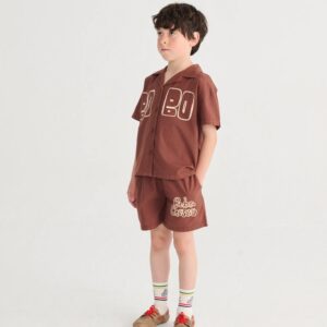 Bobo Choses By Hand Brown Woven Bermuda Shorts – Organic Cotton Relaxed Fit Shorts